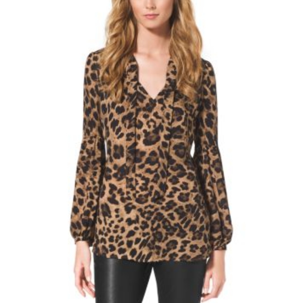 MICHAEL Michael Kors Leopard Print Blouse - Stain